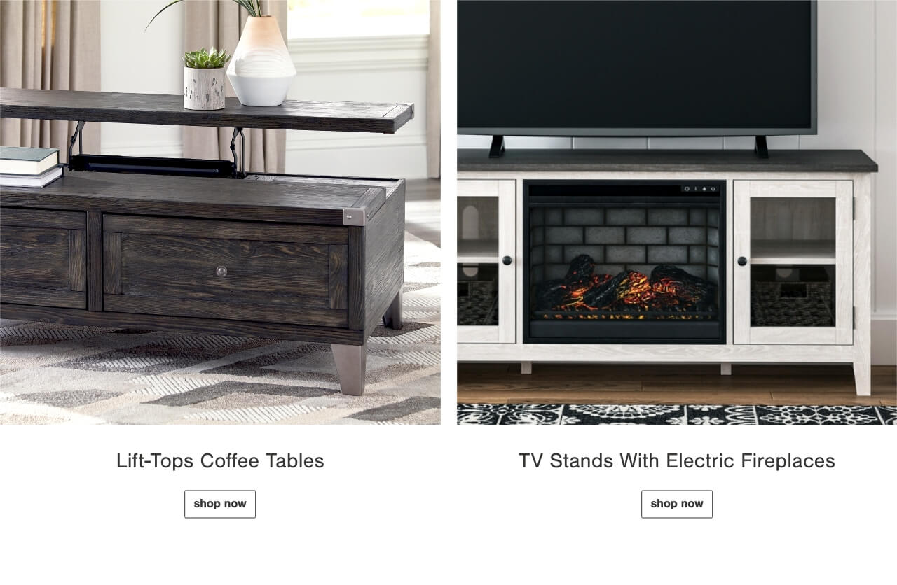 Lift Top, TV Stands with Electric Fireplaces