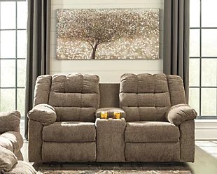 Workhorse Reclining Loveseat with Console, , rollover