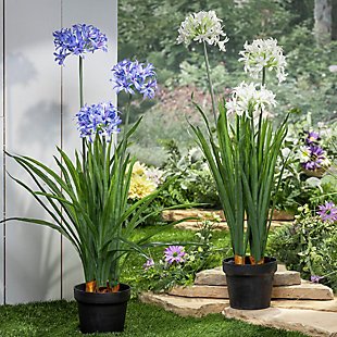 Decorative Assorted Artificial Agapanthus In Pot (set Of 2), , rollover