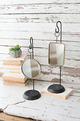 Kalalou Table Top Metal Mirrors (Set of 2), , rollover