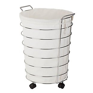 Honey-Can-Do Chrome Wire Rolling Hamper, , large