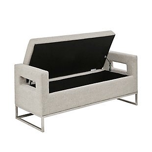 Madison Park Crawford Storage Bench, Gray, large