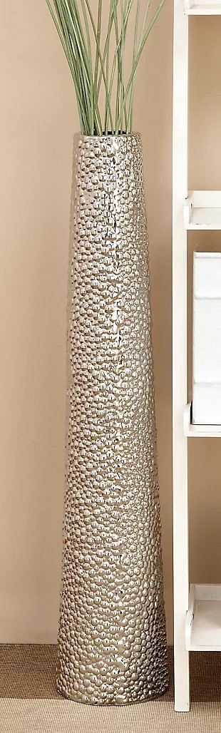 Bayberry Lane Silver Ceramic Glam Vase, , rollover