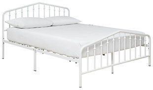 Trentlore Queen Metal Bed, White, large