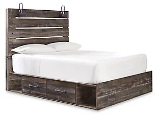 Drystan Queen Panel Bed with 4 Storage Drawers, Multi, large