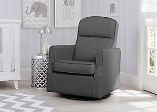 Delta Children Blair Slim Nursery Glider Swivel Rocker Chair, Gray, rollover