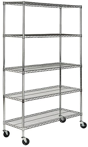 Safavieh Echo 5 Tier Heavy Duty Chrome Wire Shelve, , large