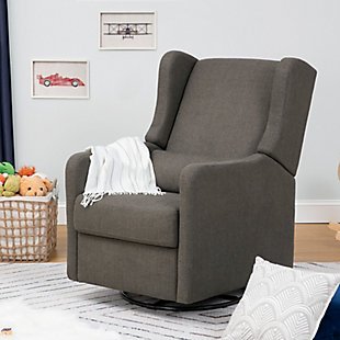 Carter's by Davinci Arlo Recliner and Swivel Glider | Water Repellent & Stain Resistant fabric, Charcoal, rollover