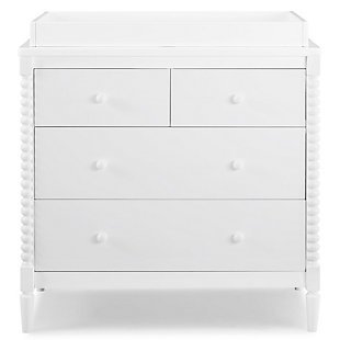 Delta Children Saint 4 Drawer Dresser With Changing Top, Bianca White, rollover