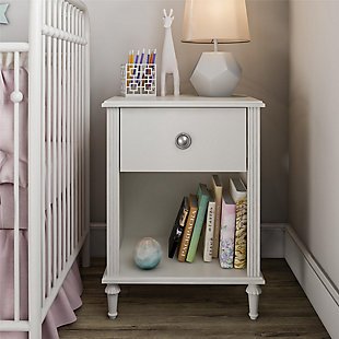 Little Seeds Rowan Valley Arden 1 Drawer White Kids Nightstand, White, rollover