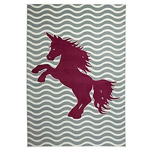 Mohawk Aurora Kids Majestic Unicorn Royal 5' x 8' Area Rug, Gray, large