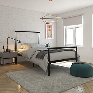 Atwater Living Alia Metal Bed, Twin Black, Black, rollover