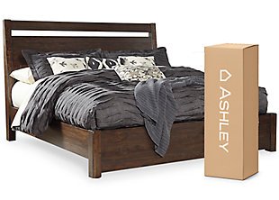 Starmore Queen Panel Bed with Mattress, Brown, large