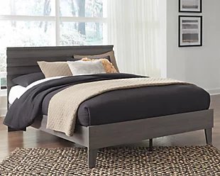 Brymont Queen Panel Platform Bed, Dark Gray, rollover