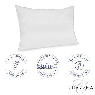 Charisma® Luxury Protection Water Repellent and Stain Resistant Standard/Queen Pillow Protector, White, large