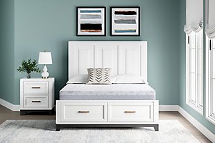 Scott Living by Restonic Sawyer 11" Plush Memory Foam Queen Mattress, White, rollover