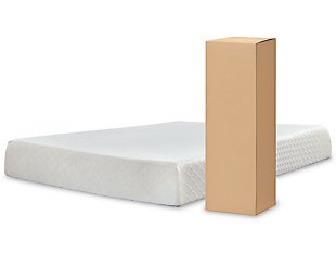 10 Inch Chime Memory Foam Twin Mattress in a Box, White, large