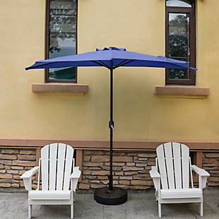 Westin Outdoor 9-Ft Half Umbrella with Bronze Finish Fillable Base, , rollover