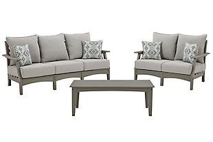 Visola Outdoor Sofa and Loveseat with Coffee Table, , large