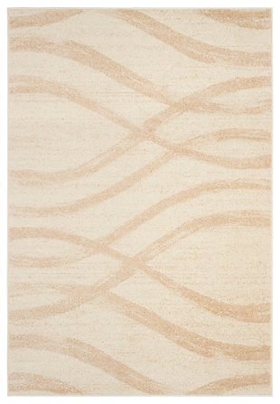 Ribbon 6' x 9' Area Rug, Beige/White, large