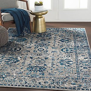 Machine Woven Monte Carlo 7'10" x 10'2" Area Rug, Navy, rollover