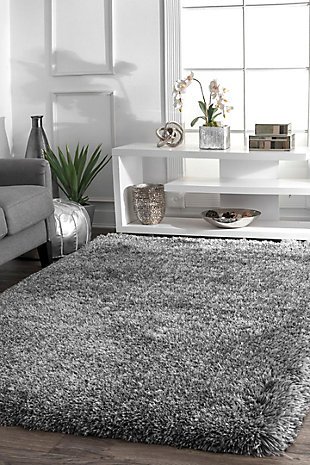 NuLoom Hand Tufted Kristan Shag 7' 6" x 9' 6" Area Rug, Gray, rollover