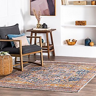 Nuloom Ehtel Medallion Fringe 5' x 7' 9" Area Rug, Rust, rollover