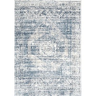 Nuloom Jayla Barbed Iris Medallion 5' 3" x 7' 7" Area Rug, Blue, large