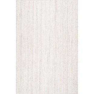 Nuloom Hand Woven Rigo Jute 8' x 10' Area Rug, Off White, large