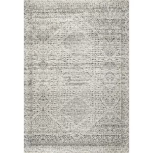 nuLOOM Hart Machine Washable Abstract Tribal 5' x 8' Rug, Gray, large